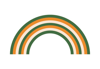 Fototapeta premium Rainbow isolated on a white or transparent background. Vector illustration. Icon. Close-up festive element for St. Patrick's Day design decoration.