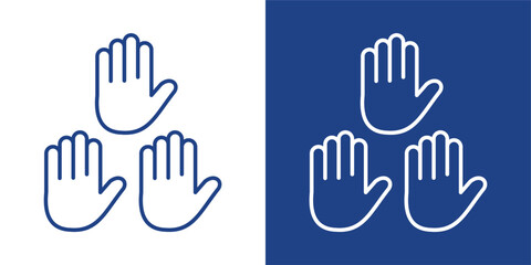 Obraz premium Participation Blue And White Icon Style Collection