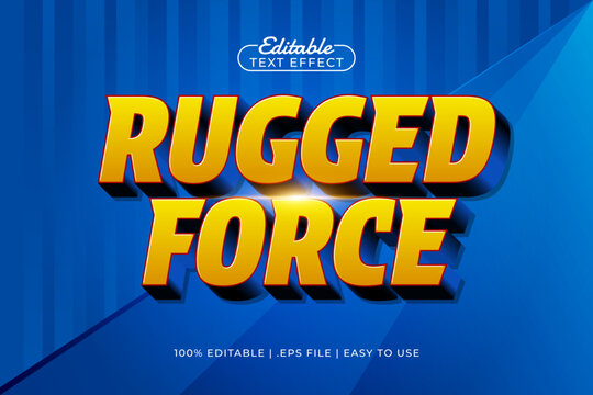 Rugged Force Editable Text Effect - Strong Bold Typography for Impact and Energy Design