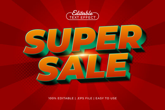 Super Sale Editable Text Effect - Bold Promo Typography for Discount and Marketing Design