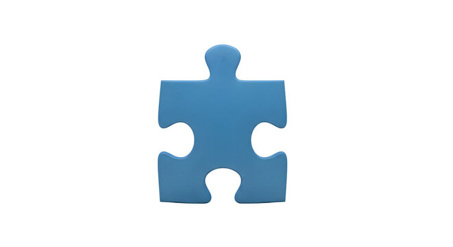 A Single Blue Puzzle Piece on Black Background for Problem Solving and Connection Concepts