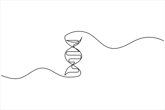 Dna continuous line art symbol for scientific genetic medical research