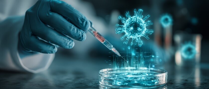 Virus research and vaccine development in high-tech lab