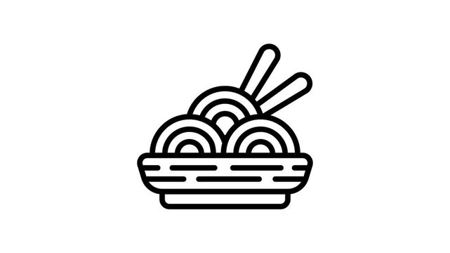 Perfectly designed animated icon of noodles bowl in modern style, chinese food animated vector