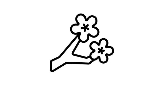 Sakura flower animated vector design, cherry blossom flower animated icon in modern style