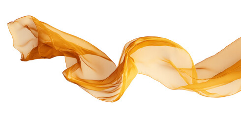 Beautiful Flowing fabric in Golden orange, a Transparent silk with Wavy texture and Delicate cloth aesthetics, perfect for elegant design backgrounds.