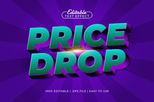 Price Drop Editable Text Effect - Bold Promo Typography for Discount and Marketing Design