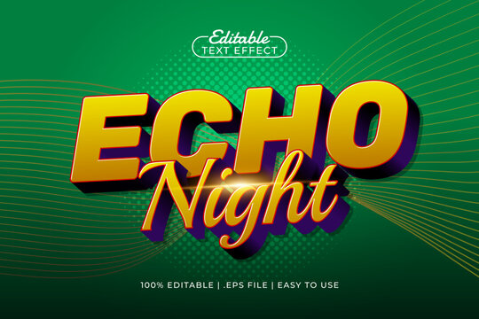 Echo Night Editable Text Effect - Glowing Typography for Music, DJ, and Nightlife Design