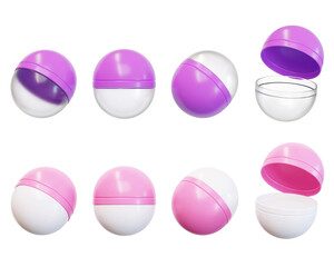 Empty gashapon capsule toy container 3D illustration