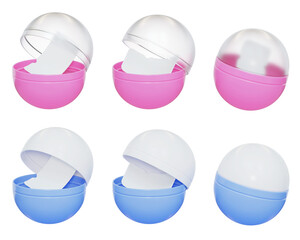 Discount coupon inside gashapon capsule 3D illustration