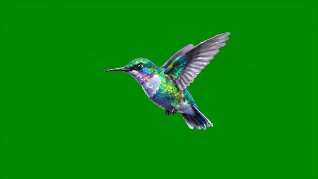 Pixel Art Hummingbird Animation with Green Screen
