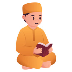 Reading Quran Illustration