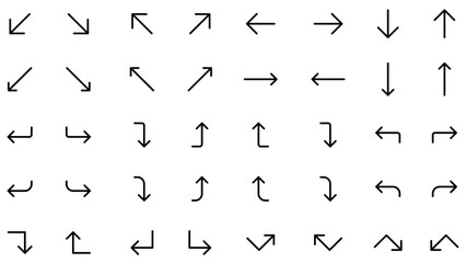 矢印の編集可能なラインアイコンイラスト1