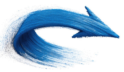 Abstract swirling blue wave forming an arrow shape