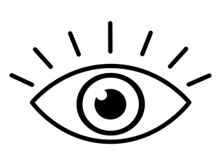Eye icon, observation awareness symbol, business insight concept vector illustration