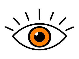 Vision eye icon, insight observation symbol, business awareness concept vector illustration
