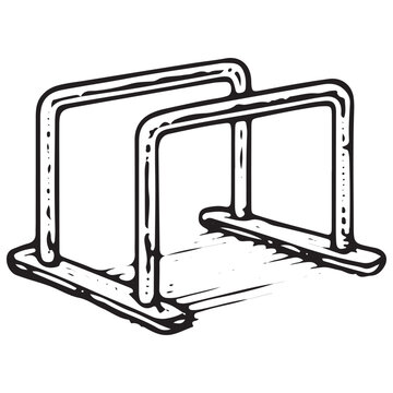 Hand Drawn Parallel Bars Rehabilitation Icon Vintage Therapy Training Equipment Engraved Illustration