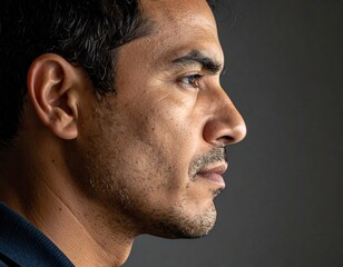 Obraz premium portrait of an adult person,side profile portrait, calm expression