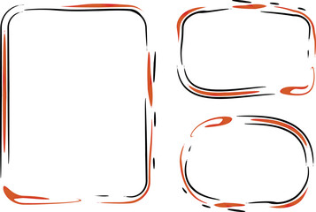 red black strokes abstract stylized creative frame banners