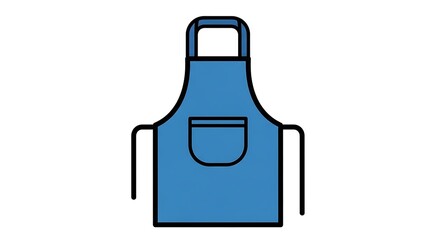 Fototapeta premium Blue Apron Illustration on White Background.