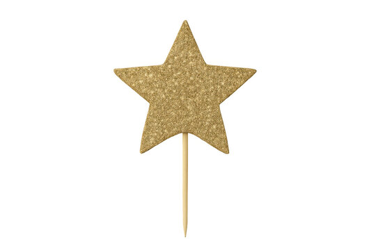 Gold glitter star cake topper celebrating success