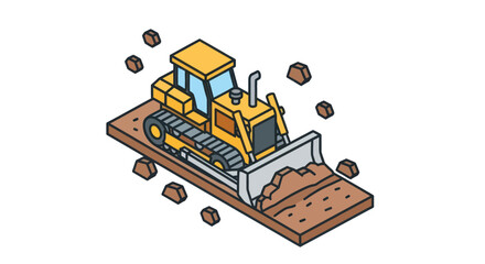 Yellow Bulldozer Heavy Machinery Construction Equipment. © Bunga