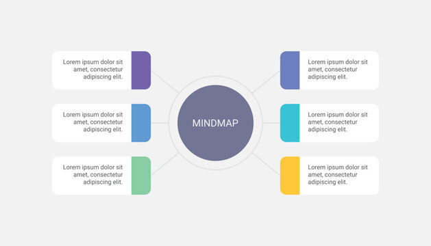 Mind Map Infographic Template With Six Central Connected Options