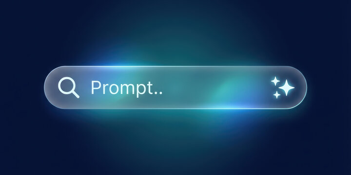 Technology ai datum artificial intelligence with digital learning computer science cyberspace network innovation system concept future information machine business cyber tech glowing search bar