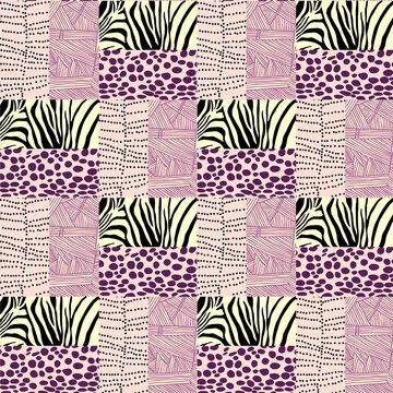 seamless pattern with flowers and leaves