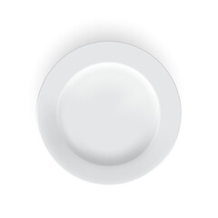 Empty White Plate Top View Isolated Vector Illustration