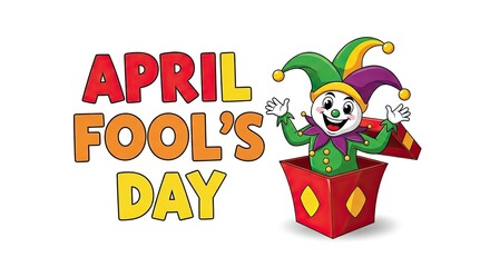 April fools day funny cartoon jester celebrating prankster holiday