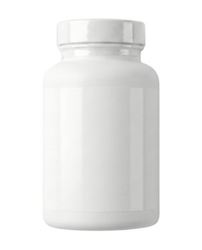 White Plastic Pill Bottle Mockup