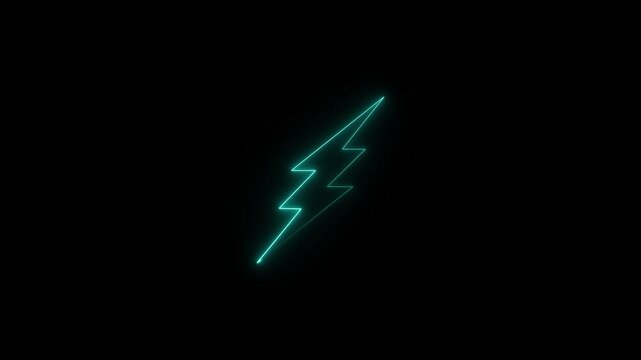 Power Icon Animation. neon Electric Icon Animation With Glowing Circle, Light Energy Ecology on the Background,4k motion video..