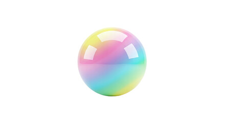 Glossy Rainbow Sphere on White Background