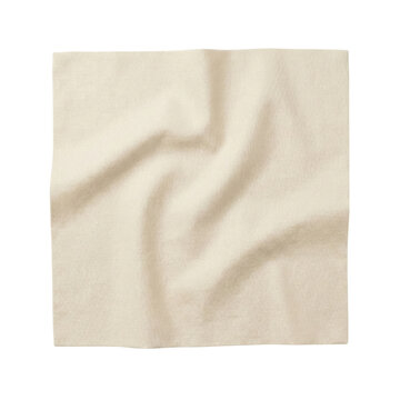 Gently folded beige linen fabric square