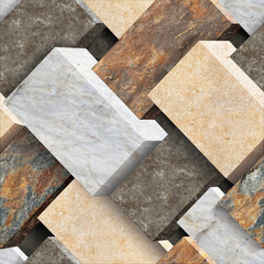 3D pattern ceramic design with stone texture background