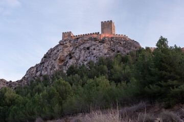 Fototapeta premium Sax old town on a hill in Spain