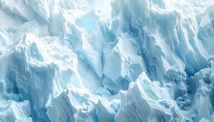 Obraz premium Icy abstract close-up, sharp jagged formations, cool blue & white hues