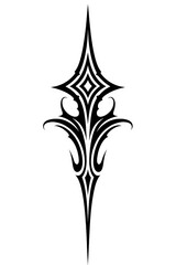 Gothic Ornamental Cross Tattoo Design with Sharp Bladed Edges
