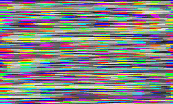 Multicolored digital glitch pattern background with a gray lines. Vector glitch background