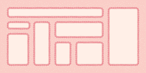 Hand drawn vintage frame with coquette bow and ribbon details. Cute doodle border perfect for wedding invitations, greeting cards, and decorative design projects