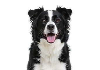 Fototapeta premium Joyful Border Collie Portrait: Black and White Dog