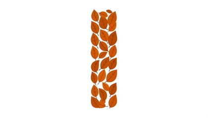Orange leaf pattern design element.
