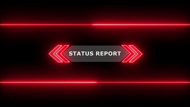 Animation of HUD elements with text Statud Report. Hud Callout Frame Lines For Business Infographic Slide. Futuristic callout titles. Virtual sci fi textbox for HUD. 4k video