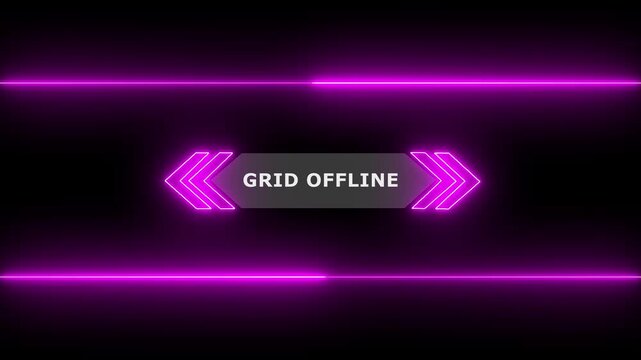 Animation of HUD elements with text Grid Offline. Hud Callout Information Box For Television News Banner. Futuristic callout titles. Virtual sci fi textbox for HUD. 4k video