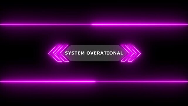 Animation of HUD elements with text System operational. Animate a white callous for text. HUD elements on black background. Futuristic callout titles. Virtual sci fi textbox for HUD. 4k