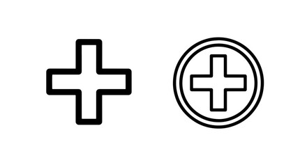 Fototapeta premium Plus Sign Icons: Add, Create, Medical, Positive, Simple Design