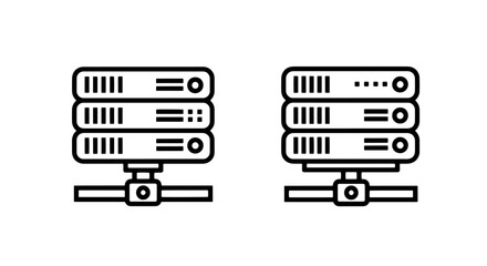 Two server stack icons with network connections, illustrating data management and IT infrastructure