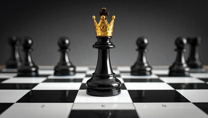 Chess king piece with pawns strategy.