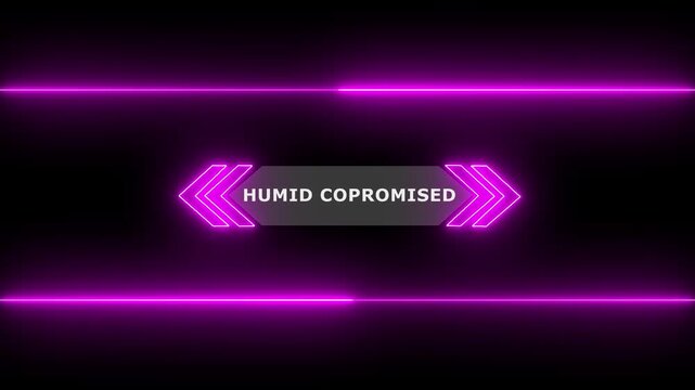 Hud Callout Interface Lines For Corporate Webinar Slide. HUD elements on black background. Futuristic callout title. Virtual sci fi textbox for HUD.Animation of HUD elements with text humit compromise